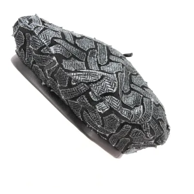 Béret Louison Chevrons Noir & Gris- Mtm  Reference : 768 | Chapellerie Traclet