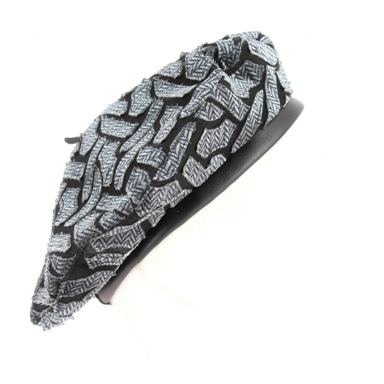 Béret Louison Chevrons Noir & Gris- Mtm 