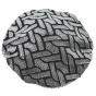 Louison Chevron Black & Gray Beret - Mtm