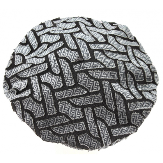 Béret Louison Chevrons Noir & Gris- Mtm 