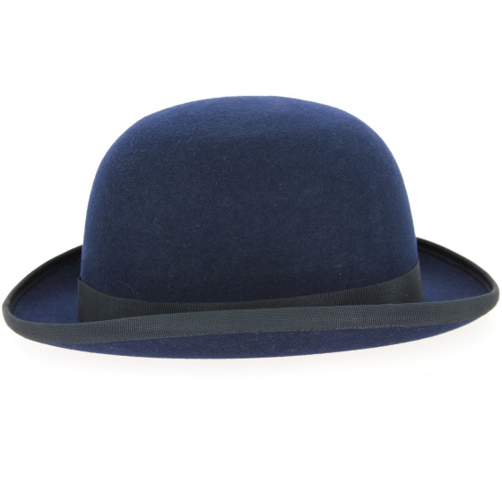 Chapeau Melon Feutre Laine Bleu Marine - Traclet