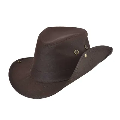 Chapeau Traveller Medora Coton Huilé Chocolat- Bullhide  Reference : 4740 | Chapellerie Traclet