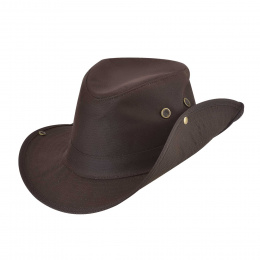 Traveller Medora Waxed Cotton Chocolate Hat - Bullhide