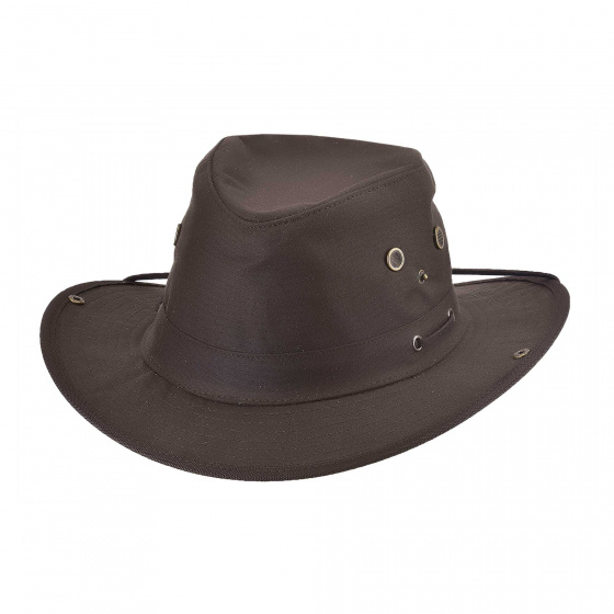 Traveller Medora Waxed Cotton Chocolate Hat - Bullhide
