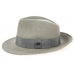 Grey fedora hat