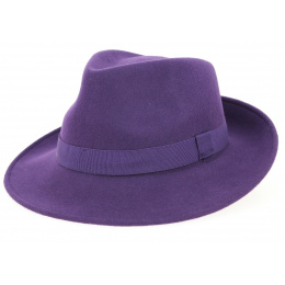 Grape Wool Felt Fedora Hat - Traclet