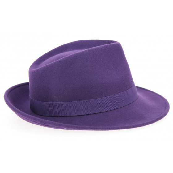 Chapeau Fédora Feutre Laine Raisin- Traclet