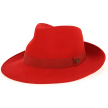 Chapeau Fedora Feutre Laine Rouge- Traclet  Reference : 9824 | Chapellerie Traclet