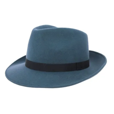 Chapeau Fedora Feutre Laine Bleu- Traclet  Reference : 9825 | Chapellerie Traclet