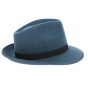 Chapeau Fedora Feutre Laine Bleu- Traclet