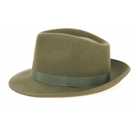 Chapeau Fedora Feutre Laine Loden- Traclet Chapeau Fedora Feutre Laine Loden- Traclet