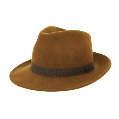 Mocha Wool Felt Fedora Hat - Traclet Reference: 9828 | Traclet Hat Shop