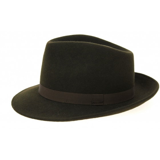 Brown Wool Felt Fedora Hat - Traclet Brown Wool Felt Fedora Hat - Traclet
