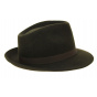 Brown Wool Felt Fedora Hat - Traclet