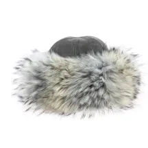 Irena Women's Grey Faux Fur & Leather Winter Hat - Traclet Reference: 9830 | Traclet Hat Shop