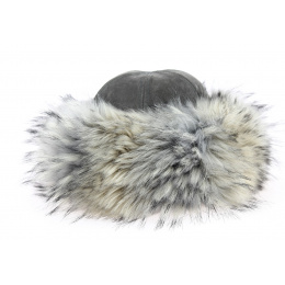 Irena Women's Grey Faux Fur & Leather Toque - Traclet