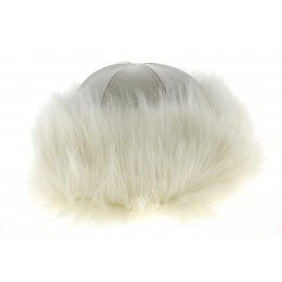 Irena Women's Faux Fur & Leather White Toque - Traclet