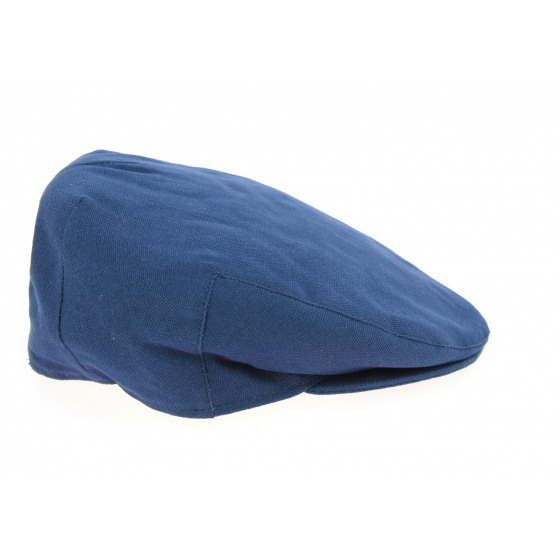 Clare Cotton Blue Flat Cap - Fléchet