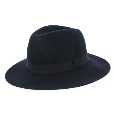 Navy Wool Felt Indiana Traveller Hat - Traclet Reference: 4695 | Chapellerie Traclet
