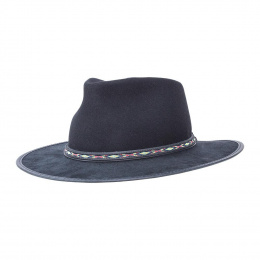 Chapeau Traveller Bushwick Laine & Cuir Noir- American Hat Makers