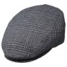 Champdieu Gray and Blue Checkered Flat Cap- Traclet