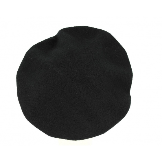 Black Cashmere Roll Up Beret - Traclet