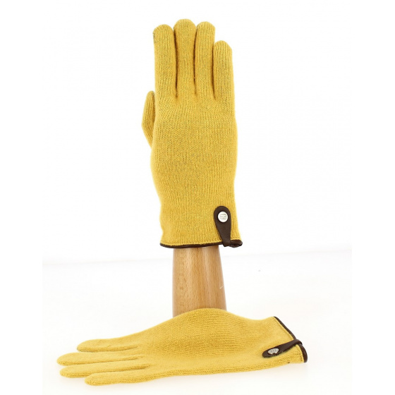 Seville Tactile Gloves Wool & Cashmere Ochre/Brown- Traclet