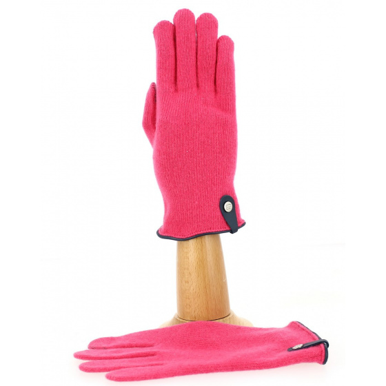 Seville Tactile Gloves Wool & Cashmere Begonia/Marine - Traclet