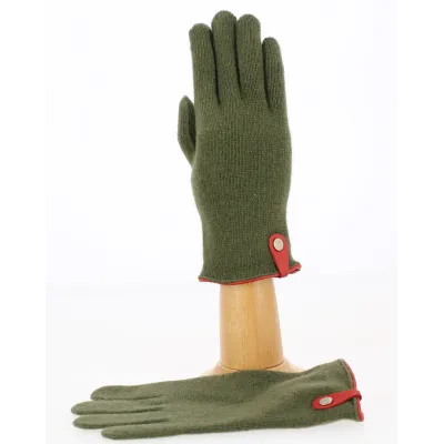 Gants Tactiles Séville Laine & cachemire kaki - Traclet Reference : 8518 | Chapellerie Traclet