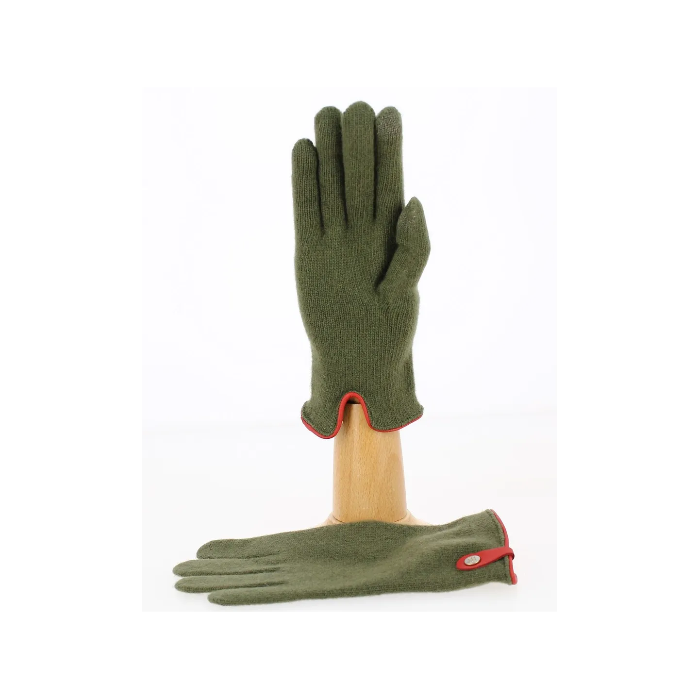 Gants Tactiles Séville Laine & cachemire kaki - Traclet Reference : 8518 | Chapellerie Traclet
