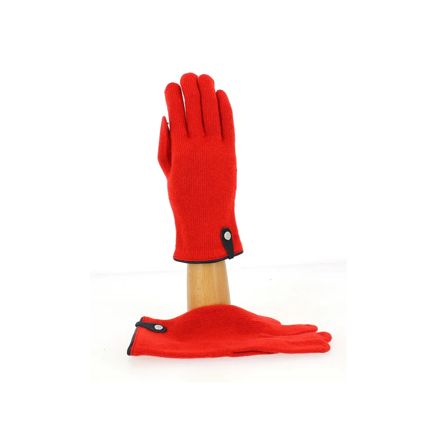 Seville Touch Screen Gloves Wool & Cashmere Red/Navy - Traclet Reference: 9845 | Traclet Hat Shop