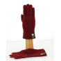 Seville Touch Screen Gloves Wool & Cashmere Burgundy & Olive - Traclet