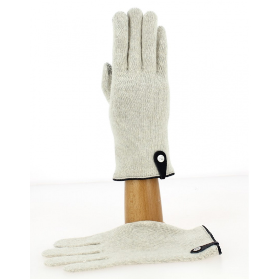 Seville Touchscreen Gloves Wool & Cashmere Cream/Navy - Traclet