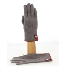 Gants Tactiles Séville Laine & Cachemire Taupe/Rouge- Traclet Reference : 9849 | Chapellerie Traclet