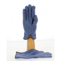 Seville Touch Screen Gloves Wool & Cashmere Blue/Hazelnut - Traclet