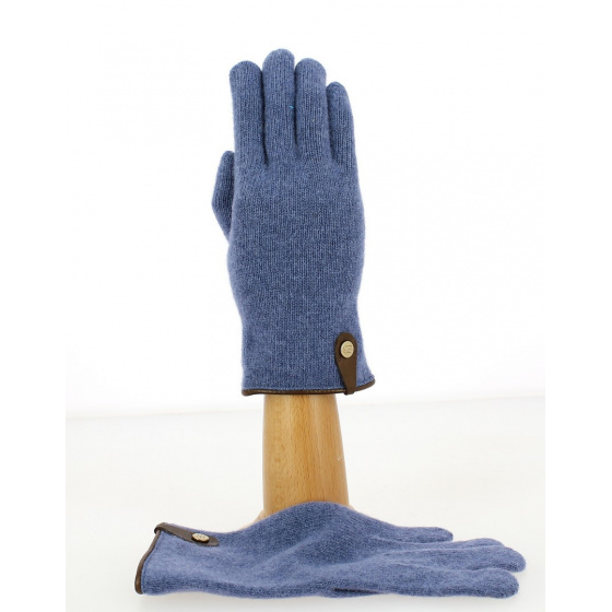 Seville Touch Screen Gloves Wool & Cashmere Blue/Hazelnut - Traclet