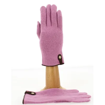 Gants Tactiles Séville Laine & Cachemire Rose/Noisette- Traclet Reference : 9852 | Chapellerie Traclet