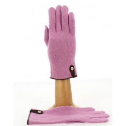 Seville Touch Screen Wool & Cashmere Gloves Pink/Hazelnut - Traclet