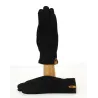 Gants Homme Cuir Velours & Laine Noir- Traclet  Reference : 9855 | Chapellerie Traclet