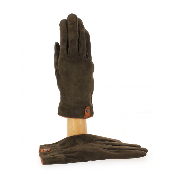 Gants Homme Cuir Velours & Laine Marron- Traclet Reference : 9856