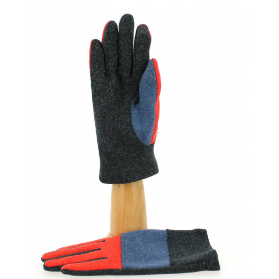 Gants Tactiles Femme ZigZag Rouge- Traclet