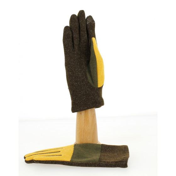 Gants Tactiles Femme ZigZag Ocre- Traclet Gants Tactiles Femme ZigZag Ocre- Traclet