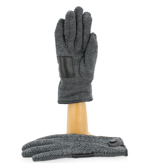 Men's Tweed Leather Touch Screen Gloves - Traclet
