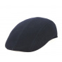 Navy Blue Wool Stripe Domed Cap - Traclet