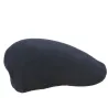 Navy Blue Wool Stripe Domed Cap - Traclet Reference: 9863 | Chapellerie Traclet