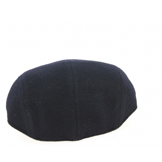 Navy Blue Wool Stripe Domed Cap - Traclet