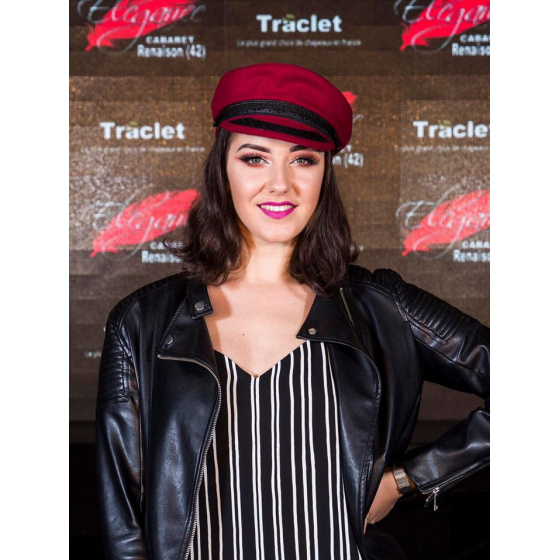 Casquette Marin Camaret Laine Rouge/Bordeaux- Traclet