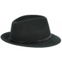 Rambouillet Black Wool Felt Trilby Hat - Traclet
