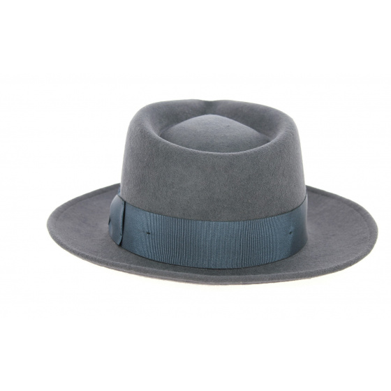 Gray Wool Felt Fedora Hat Malaga - Traclet