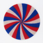 Blue/Ecru/Red Supporter Beret - The French Beret